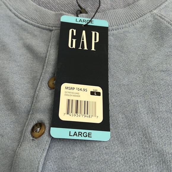 GAP blue sweatshirt button down NWT - Picture 7 of 7